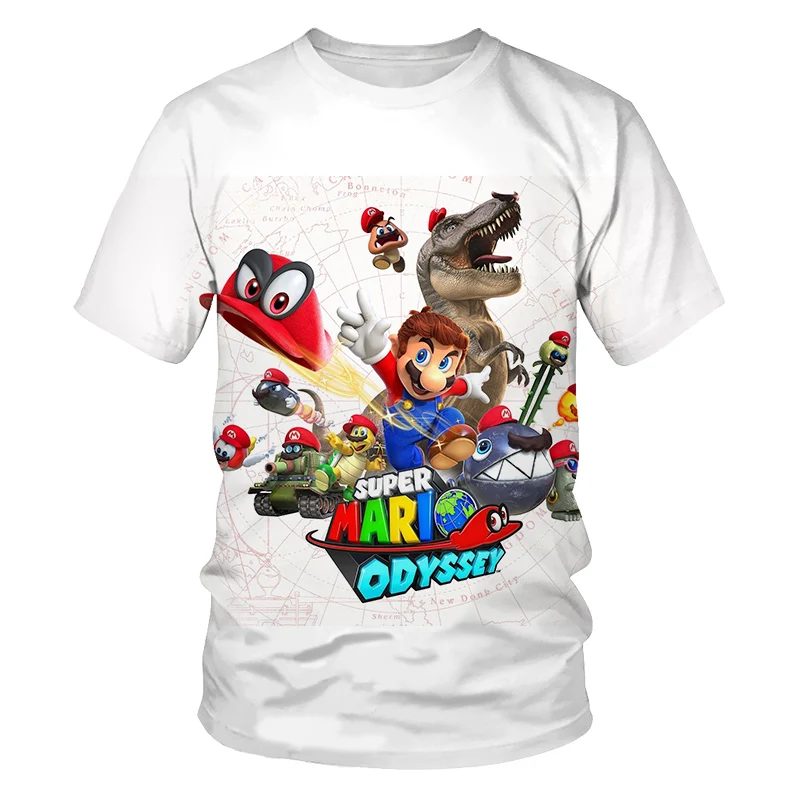 

New Japanese Man Super Mario Boy Girl T-shirt 3D Printing Printed T-shirt Hip Hop Personality Trendy Street Shooting Short Sleev