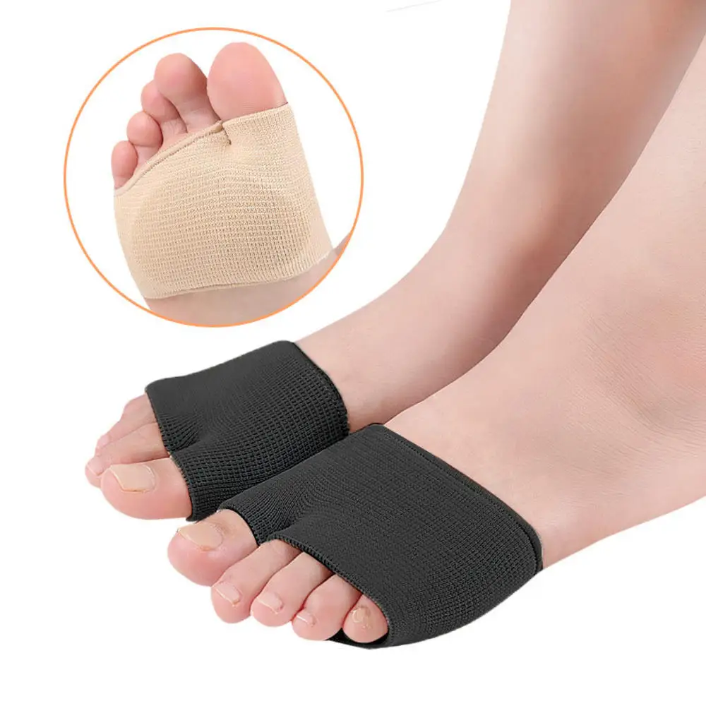 

2PCS Black Metatarsal Sleeve Pads Half Toe Bunion Sole Forefoot Gel Pads Cushion Half Sock Supports Prevent Calluses Blisters