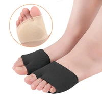 2pcs black metatarsal sleeve pads half toe bunion sole forefoot gel pads cushion half sock supports prevent calluses blisters