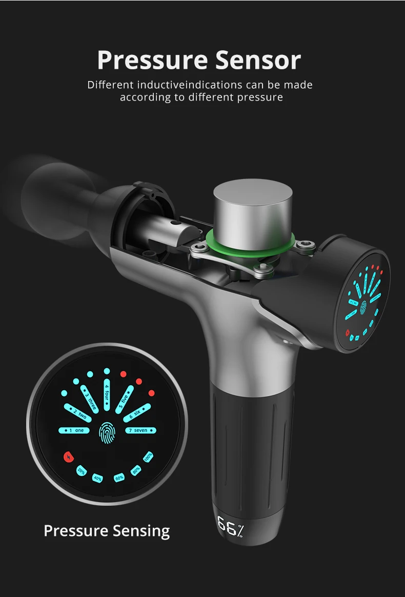 

Massage Gun Deep Tissue Percussion Muscle Massager For Pain Relief 7 gears LCD Touch Display Fascia Gun Electric Body Massager