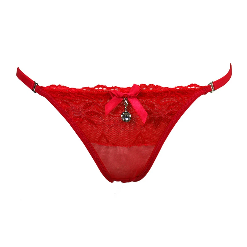 

Wavaiov Sexy Pendant Women's Underwear Adjustable Size Thong T Pants Lace Low Waist String Lingerie Intimates Thongs G-string
