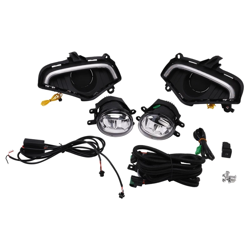 2 шт. DRL Противотуманные светильник дневного вождения s крышка решетка радиатора