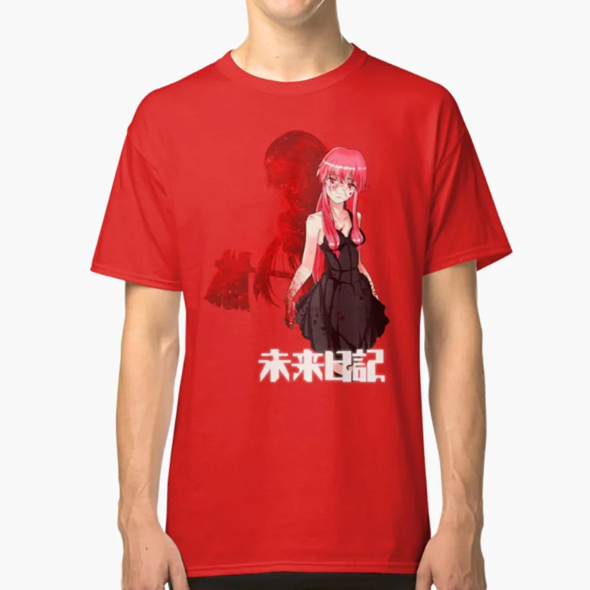 Футболка Mirai Nikki mirai nikki yuno кровь аниме gasai amano waifu|Мужские футболки| |