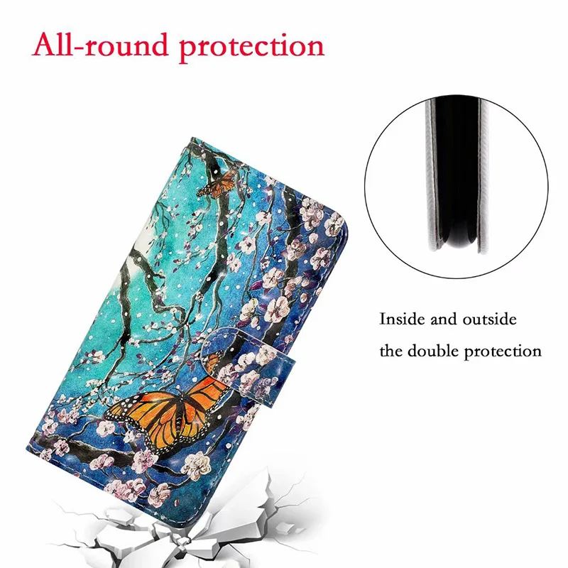 Print Leather Phone Case For Xiaomi Redmi Note 8 Pro Flip Wallet Note8 Tiger Wolf Dog Flower Painted | Мобильные телефоны и