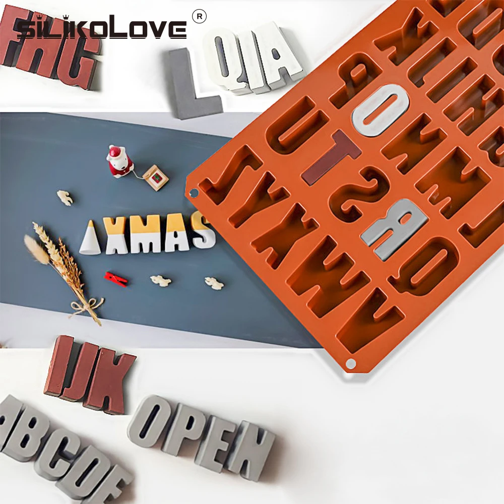 SILIKOLOVE большой размер заглавные английские формы букв силиконовая форма алфавит A