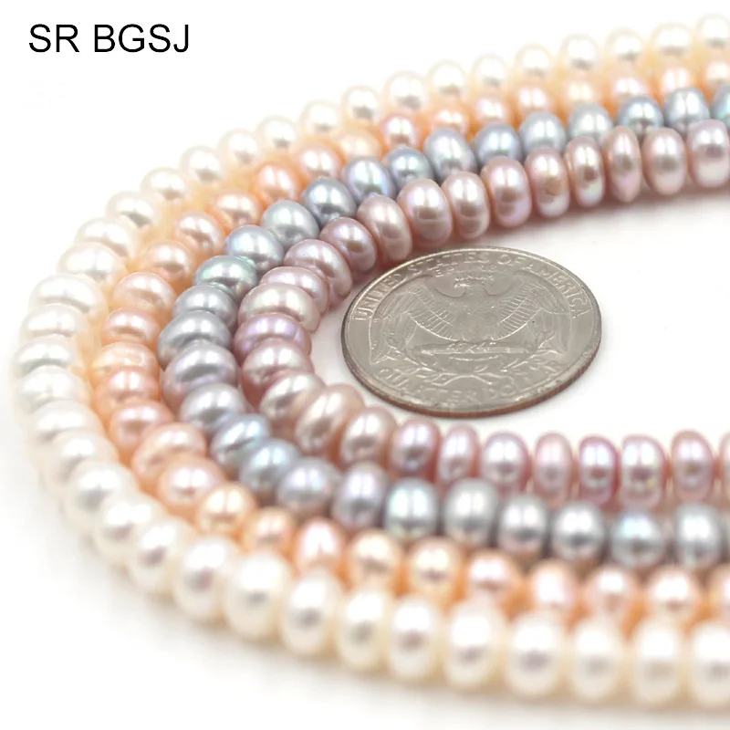 Бесплатная доставка 6-7 мм больше цветов Rondelle пресноводный жемчуг ювелирное
