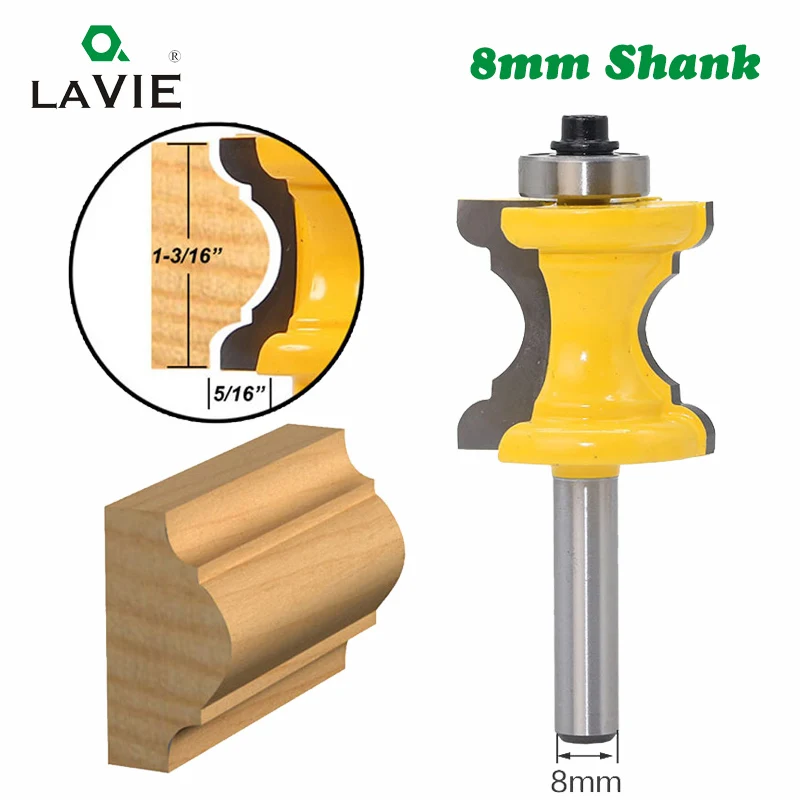 

LA VIE 1PC 8mm Concave Radius Milling Cutters Convex Column Line knife Molding Router Bit Tenon Cutter for Woodworking MC02035