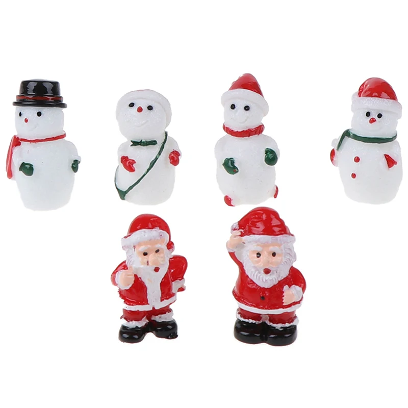 

Resin Miniature Christmas Santa Claus Snowmen Terrarium Accessories Micro Fairy Garden Figurines Doll House Decor