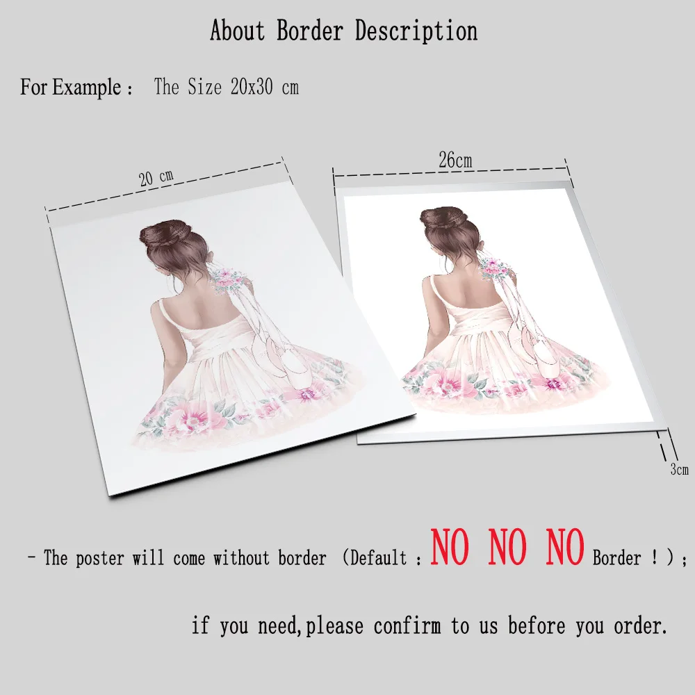 

Fashion Ballet Shoes Poster Print Dancing Girl Back Canvas Painting Artwork Picture Beauty Salon Girls Room Decoration