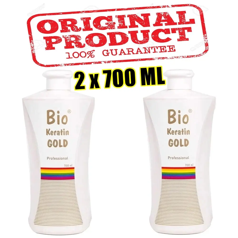 

Bio Keratin Gold 5 Month Permanent Brazilian Blow Dry 2 x 700ml Unisex Straightener ORIGINAL PRODUCT