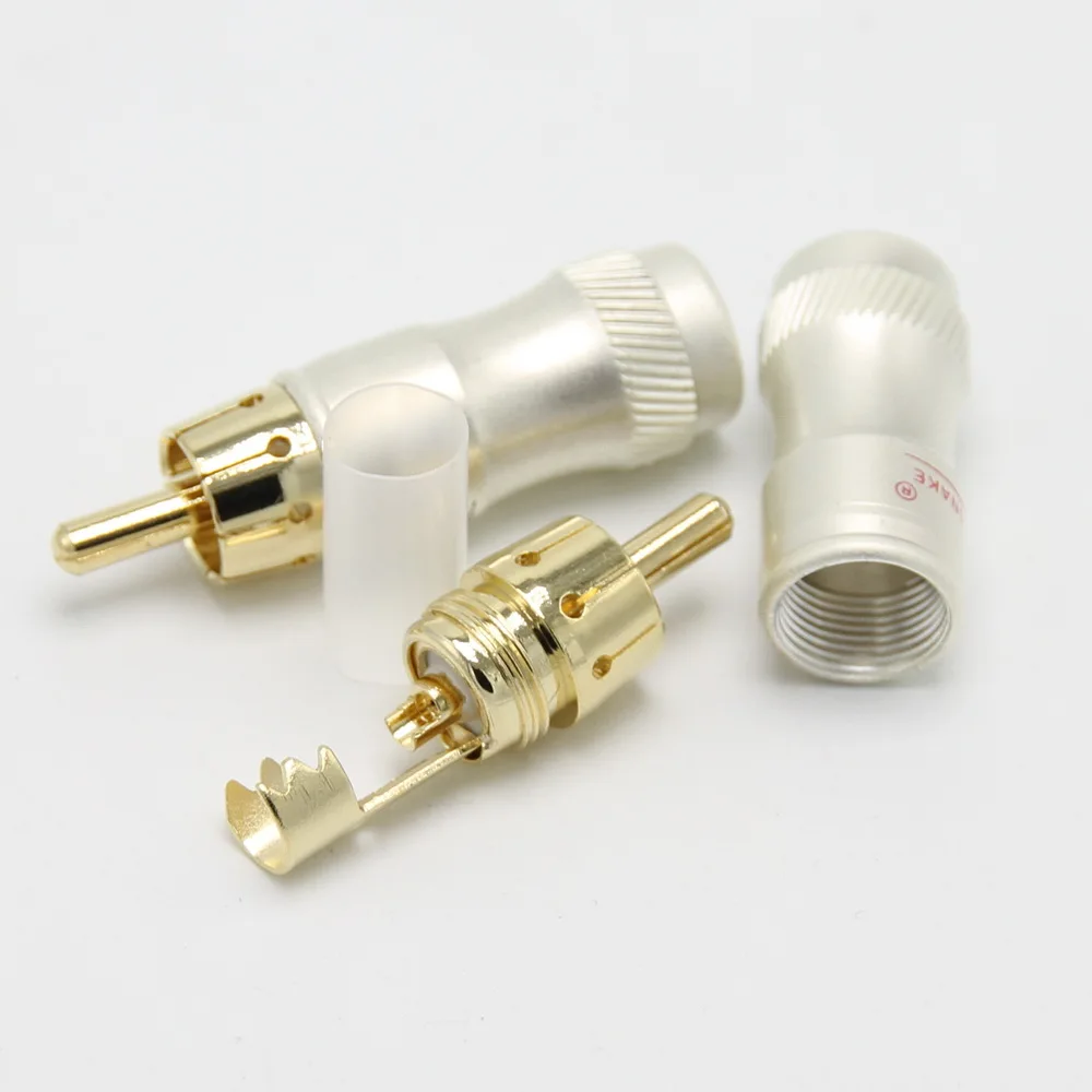 10 шт./лот DIY позолоченный RCA штекер HIFI Аудио кабель Мужской Видео разъем золотой