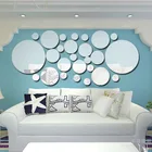 26 шт.компл. DIY маленькие круглые акриловые зеркальные наклейки с эффектом зеркальные наклейки на стену поверхности наклейки на стену украшение дома 2 цвета