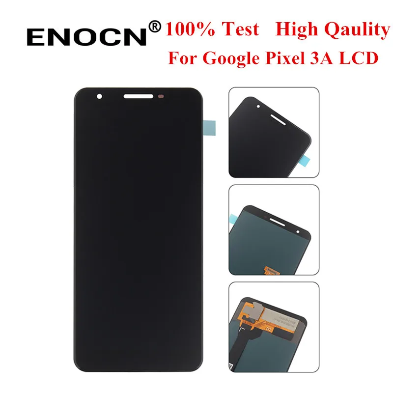 5.6" AMOLED LCD For Google Pixel 3A LCD Display Touch Digitizer Screen For Google Pixel 3A OLED Replacement No Dead pixel