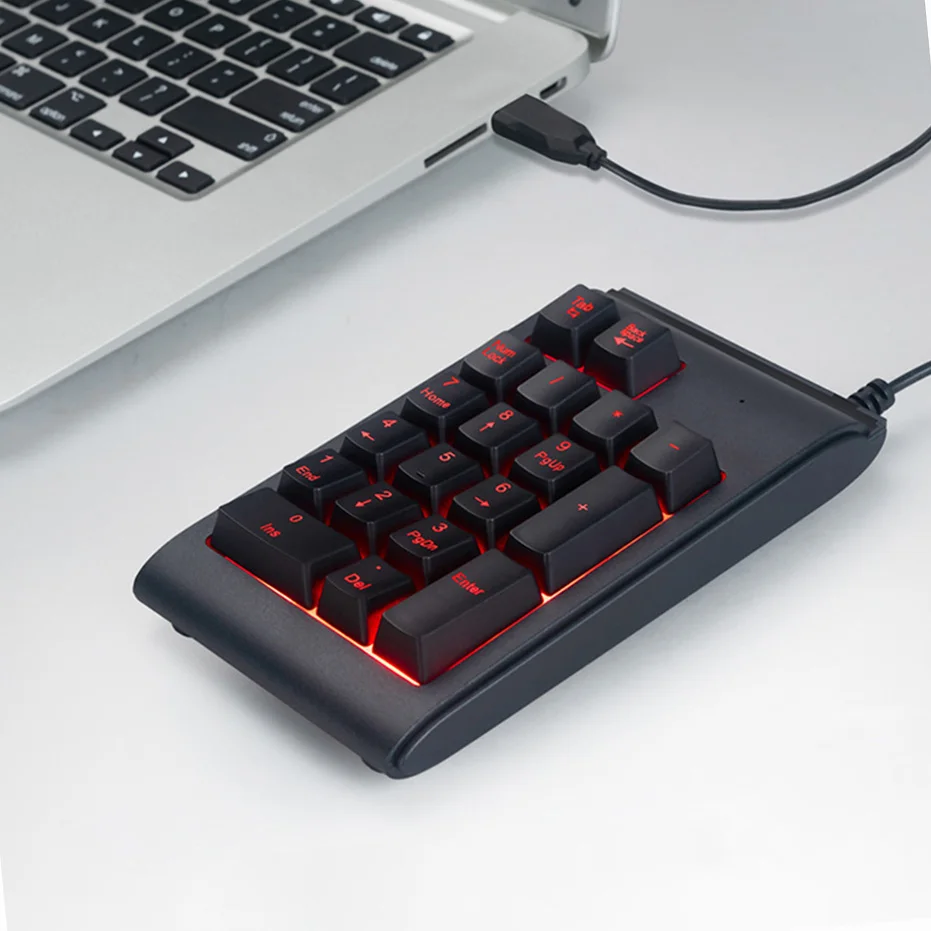 19 клавиш USB Механическая Проводная цифровая клавиатура с подсветкой Клавиатура