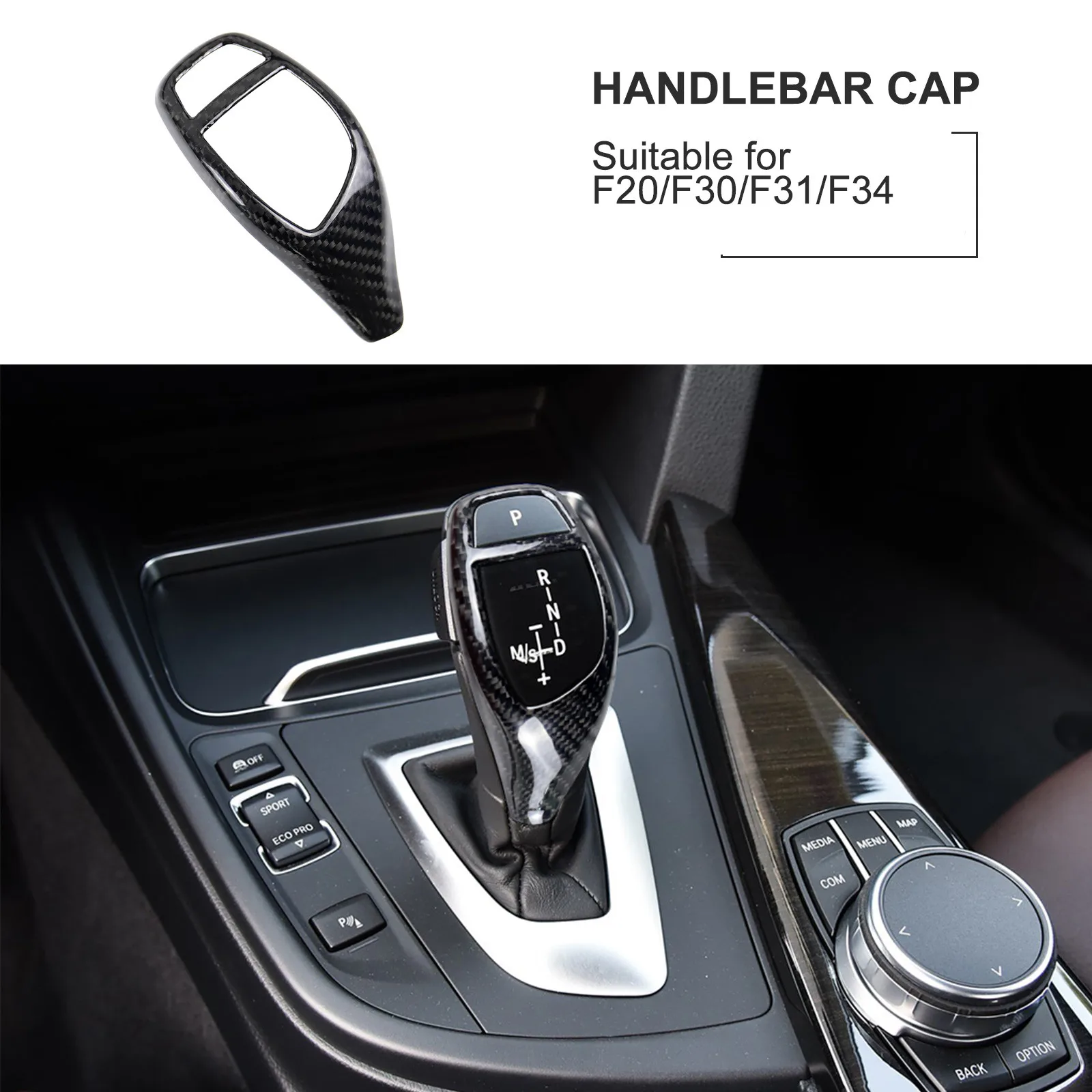 

For BMW 1 2 3 4 5 Series F20 F30 F31 F34 Carbon Fiber Modified Gear Handle Cover Sticker Car Accessories