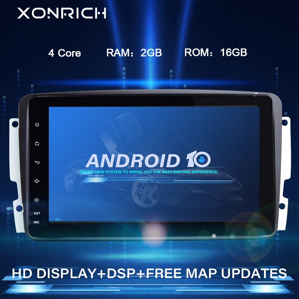 1 din Android 10 автомобильный DVD плеер GPS для Mercedes Benz CLK W209 W463 W208 мультимедийный Головной