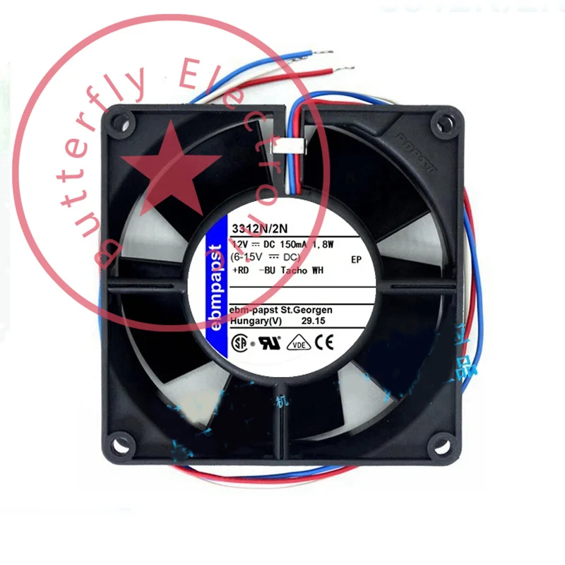 

Абсолютно Новый 3312N/2N 12VDC 3 провода из Германии-охлаждающий вентилятор кулер 9232 9 см 92*92 *, маленького размера, круглой формы с диаметром 32 мм