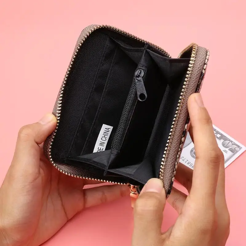 Fashion PU Leather Clutch Women Short Coin Purse Serpentine Money Bag Zipper Wallet Card Holder