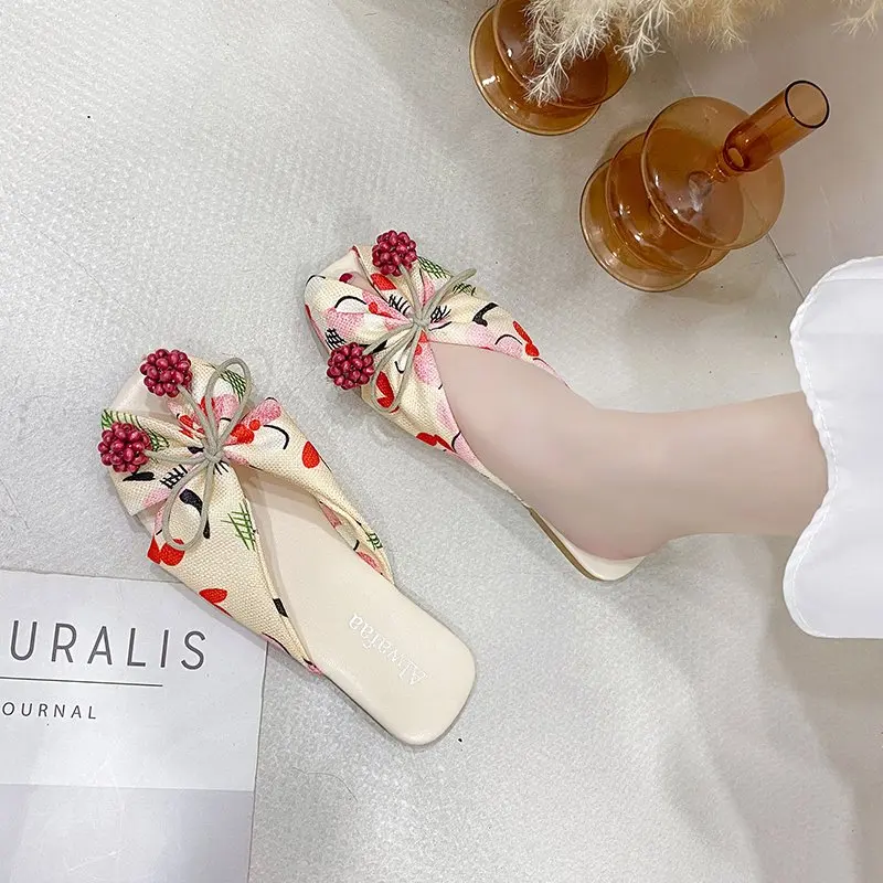 

Women's Slippers Fashion Wild Sweet Simple Fruit Print Decoration Cute Small Fresh Casual Women's Slippers 2021
