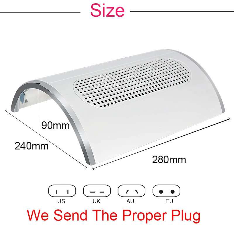 

40W Strong Vacuum Nail Suction Duct Collector With Big Power Fan Vacuum Cleaner For Manicure Tools Nail Art Equipment