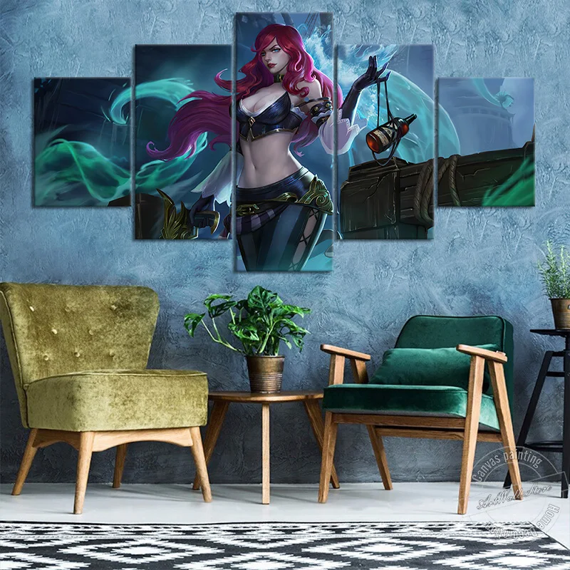 

Miss Fortune Wall Art Picture LOL Game Poster Sexy Girl Artwork Painting League of Legends Game Figure Wall Painting Home Decor