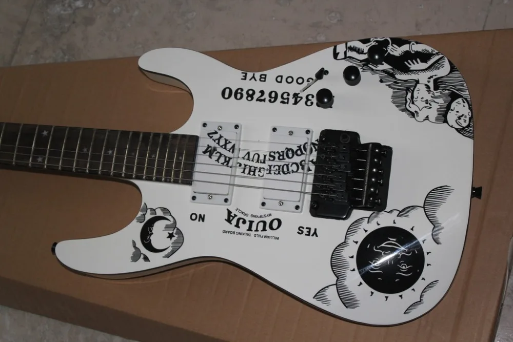 Электрогитара ouija электронная гитара с надписью white kirk hammett со вставками в виде
