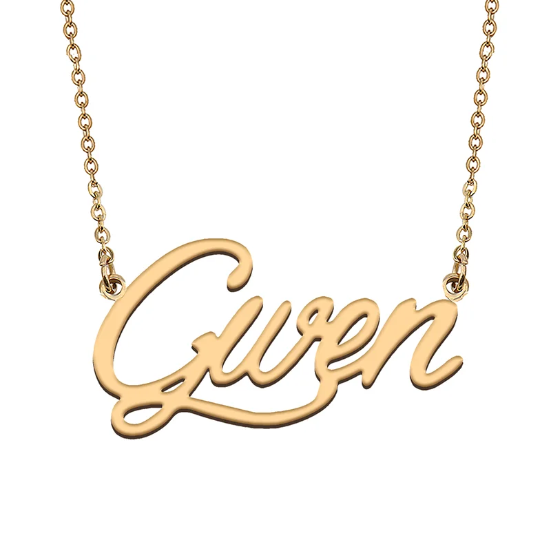 Gwen Custom Name Necklace Customized Pendant Choker Personalized Jewelry Gift for Women Girls Friend Christmas Present