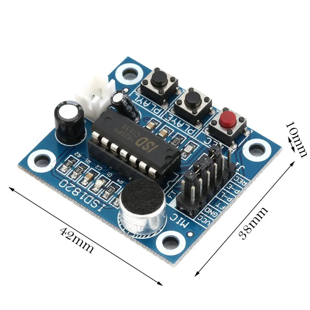 

ISD1820 10s Mic Voice Sound Playback Board Recording Recorder Module Kit Microphone Audio Speaker Loudspeaker for Arduino