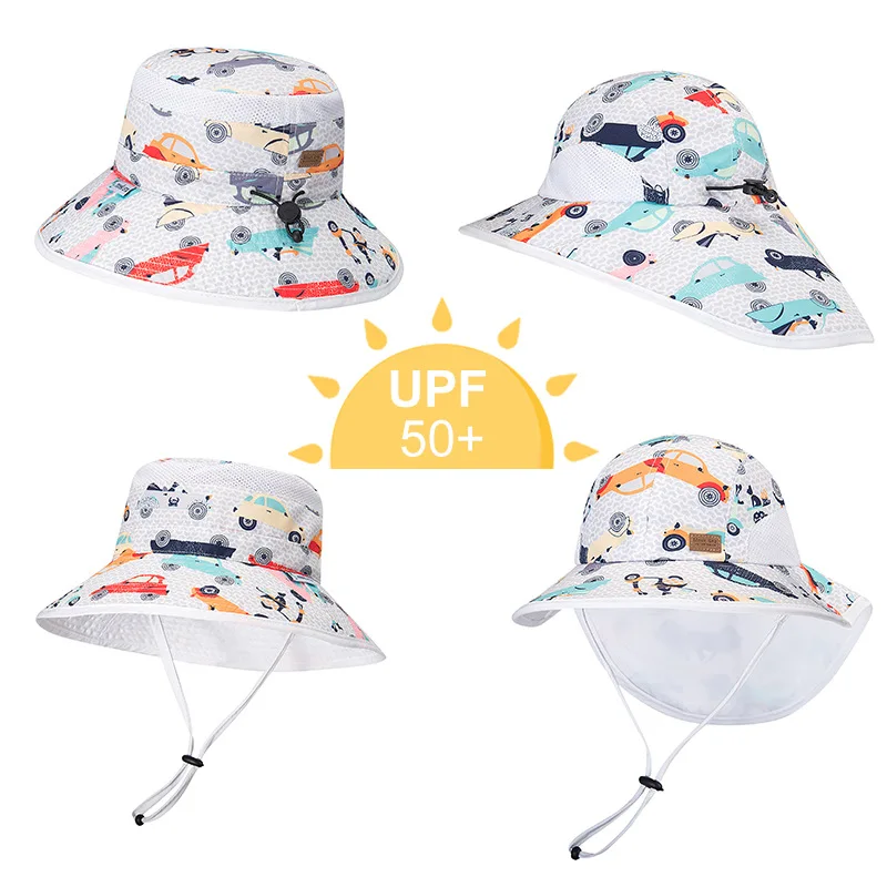 

Wholesale Fashion Printing Hats Caps Summer Baby Kids Sun Hat Boys Girls Bucket Hat Panama Sun Cap UV Protection Children Hats