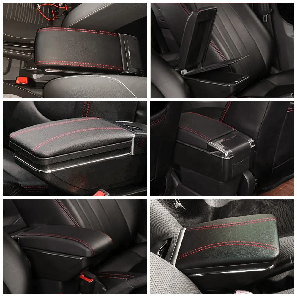 Для Suzuki Swift 2005- автомобильный подлокотник коробка из искусственной кожи центральный контейнер коробка для хранения аксессуары для автомобиля