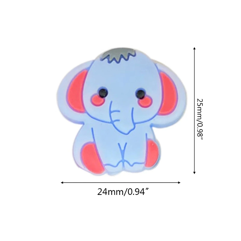 

5 Pcs/Pack Baby Cute Cartoon Elephant Teether Silicone Beads Molar Soother Toys