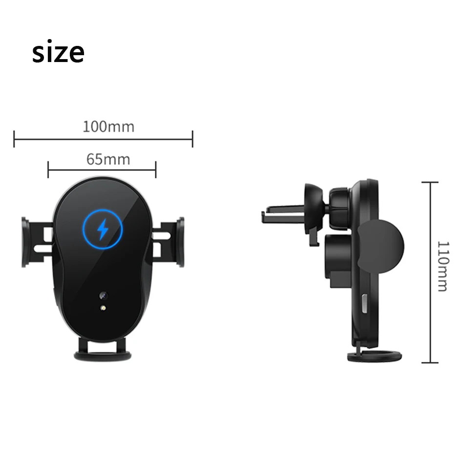 15w Fast Car Wireless Charger Auto Sensor Clamping Qi for IPhone 11 Pro Max X Charging Phone Holder | Мобильные телефоны и