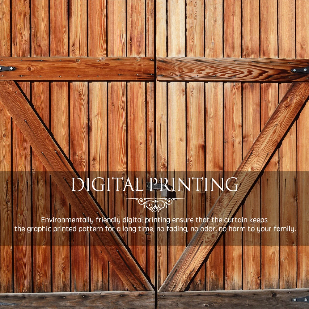 NICETOWN графство шторы деревянные двери сарая узор затемненные украшения Сельская