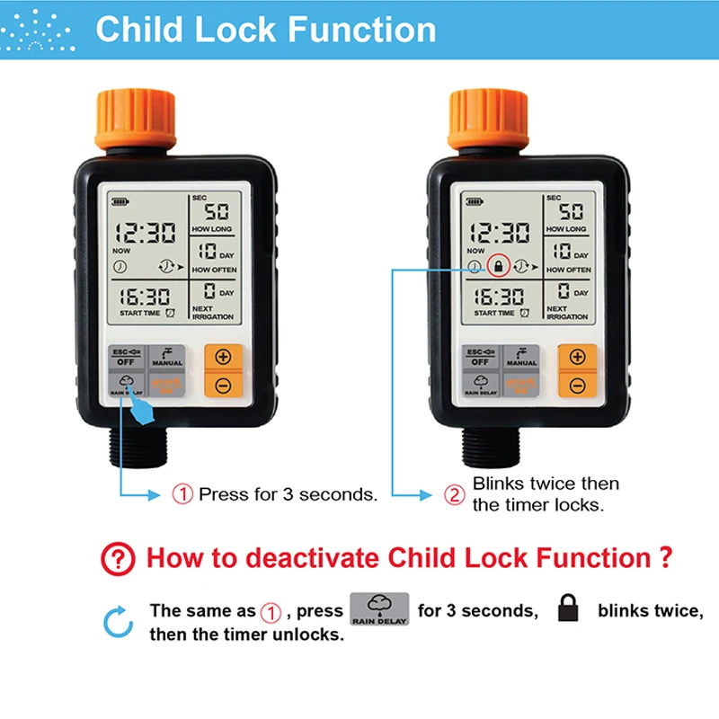 Контроллер орошения Водонепроницаемый Таймер для полива сада автоматическая