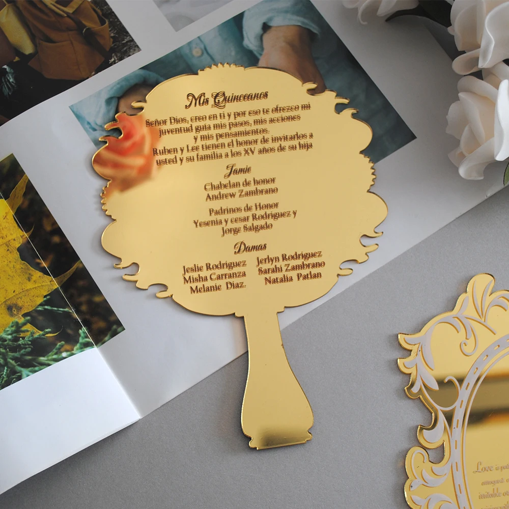 Золотая зеркальная Акриловая Карта серебристая карта меню розовое золото рамка