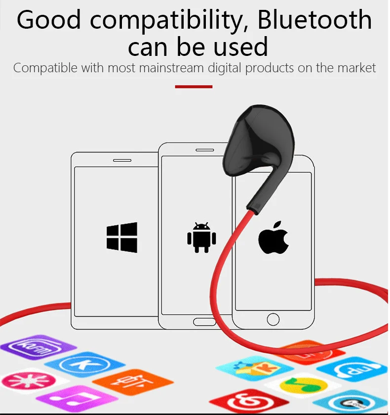 UTHAI D05 Bluetooth 4,1 Гарнитура для спорта и бега, беспроводные наушники с шейным ремешком, стереомузыка с микрофоном для смартфона