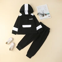 boys suit childrens spring and autumn long sleeved hooded sweater trousers two piece suit childrens spring sportswear