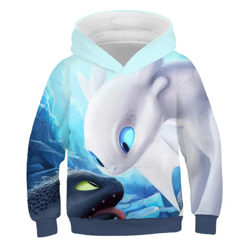 Детский свитер с капюшоном пуловер драконом Одежда для мальчиков и девочек