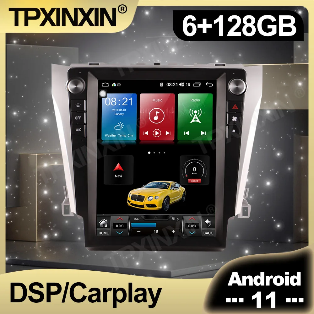 

128GB Tesla Screen Android 11 Car Radio For Toyota Camry 2013 2014 - 2017 Multimedia Auto DVD Player Navigation Stereo GPS 2 din