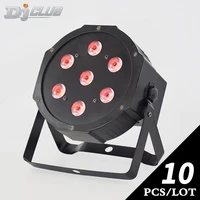 7x12w led par lights rgbw 4in1 flat par led dmx512 control can par 64 led spotlight dj projector wash lighting stage light