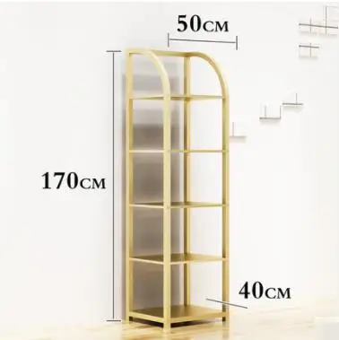 50X170CM Витрина для магазина одежды, Золотая полка, многослойная витрина для обуви, пятислойная стойка для хранения - Цвет: 50X170CM
