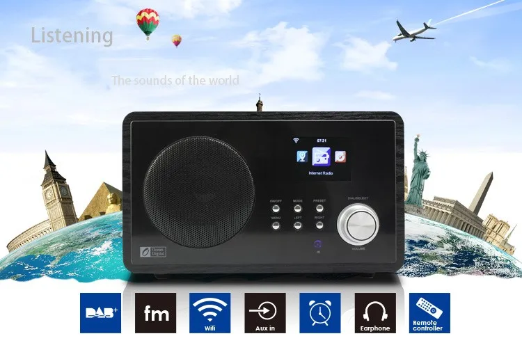 Новинка DAB +/WiFi/FM/UPnP/DLNA океанская цифровая фотография многоязычное меню