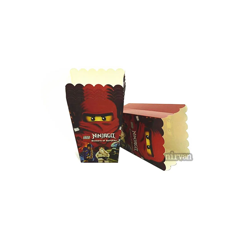 6pcs Одноразовые столовые приборы чашки/выдувание/Торт Топперы/обертки/шляпы для молодых мальчиков ninjago ninja тематические день рождения поставка душ - Цвет: 6pcs