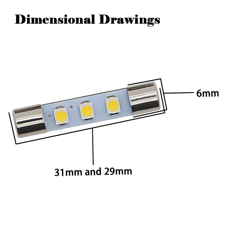 5pcs AC8V Car Festoon 29mm 31mm Style LED Light Replace Incandescent Fuse Lamp Bulbs 8V Fits Vintage Stereo Audio Receivers | Автомобили и