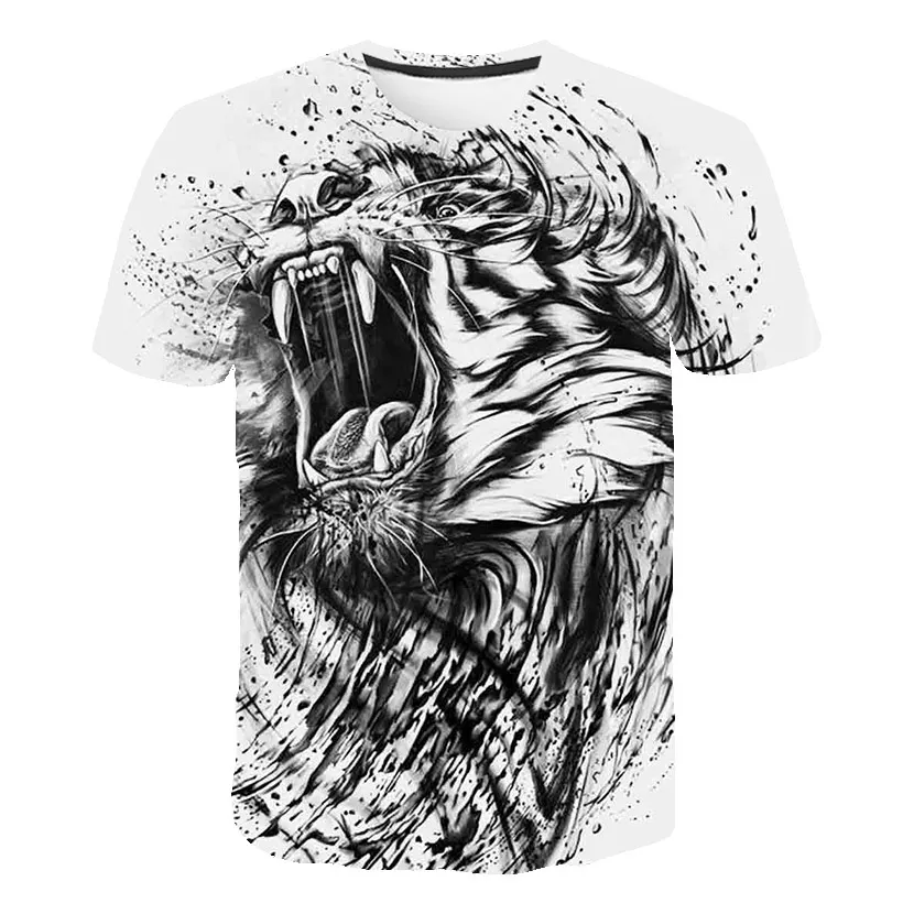 Футболки в японском стиле Харадзюку уличная одежда с 3D рисунком животных для