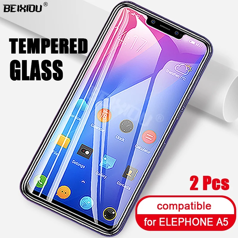 2 шт. закаленное стекло для Elephone A5 защита экрана 2.5D 9h защитная пленка|Защитные