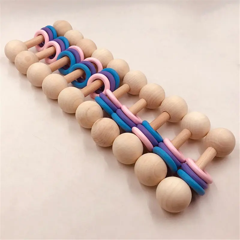 

Organic Wood Montessori Styled Baby Rattle Perfect Grasping Teething Toy for Toddlers Natural Wood Safety Paint
