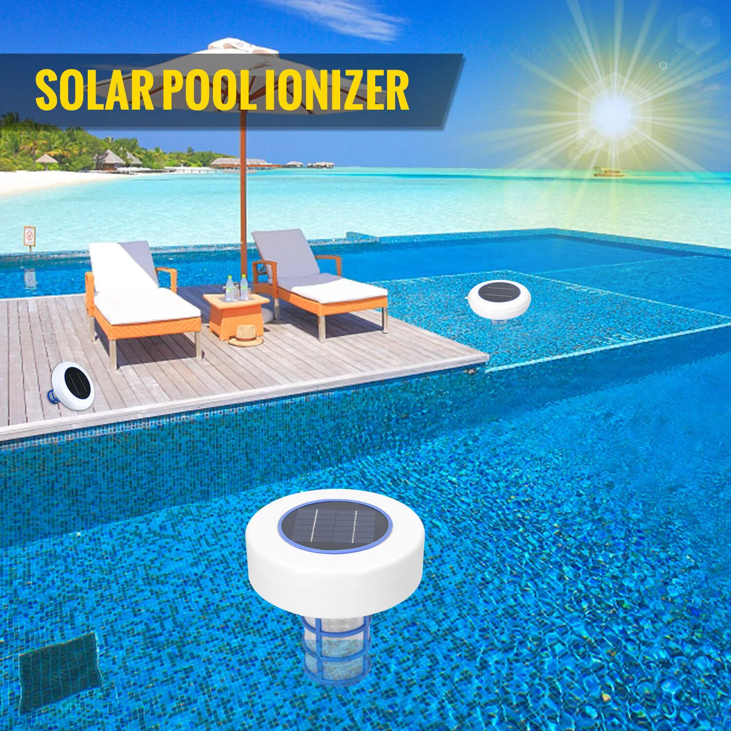

Effective Solar Power Silver Ion Swimming Pool Water Purifier Pool lonizer Chlorine Free Algae Elimination Device Pool Product