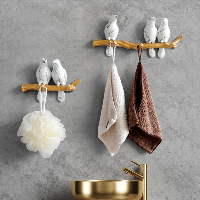 

Wall Dcor Resin birds graft Wall hook kids ornament keys holders rack home coat clothes Towel Hat Handbag Holder bag hanger