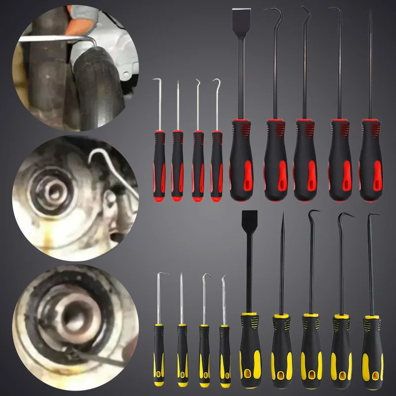 

9Pcs Hook Pick Set Car Repair Oil Seal O-Ring Remover Hand Tool Air Cylinder Cleaning Set Tools Oil Seal Screw Drive Puller